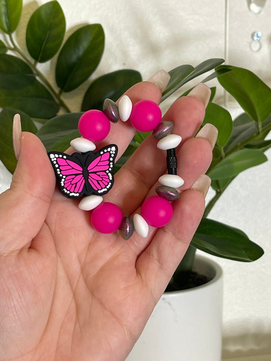 Pink Butterfly Cup Charm