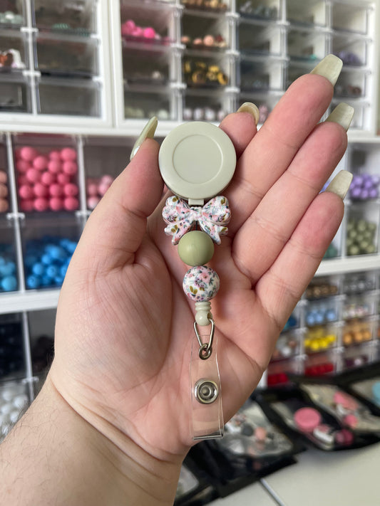 Floral Bow Badge Reel